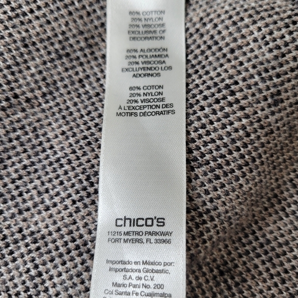 Chicos Longline Cardigan Size 0 S 4 Pockets Open Front Cap Sleeve Animal Print - Picture 6 of 10